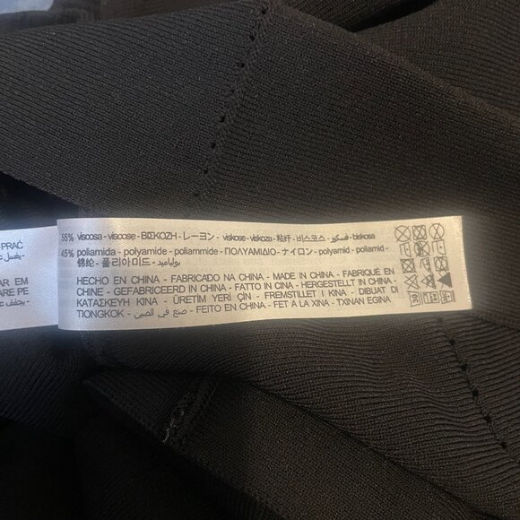 Zara Black Open Knit A-Line Dress Size Medium Cocktail Edgy Dark Academia - Picture 10 of 16